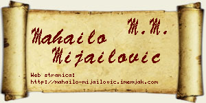Mahailo Mijailović vizit kartica